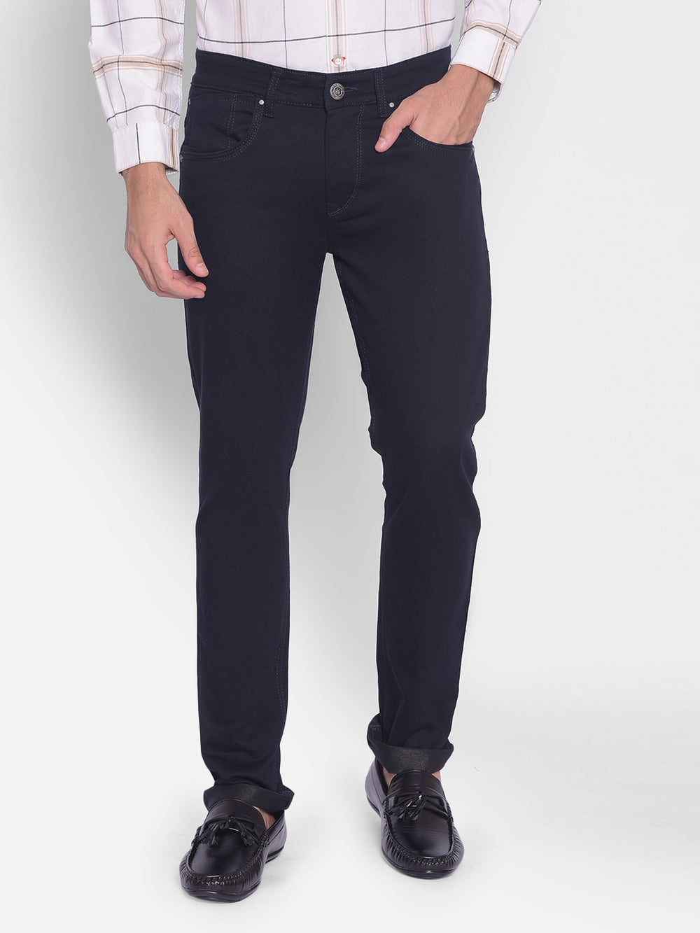 Navy Blue Jeans-Mens Jeans-Crimsoune Club