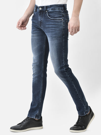 Blue Light Fade Jeans-Men Jeans-Crimsoune Club