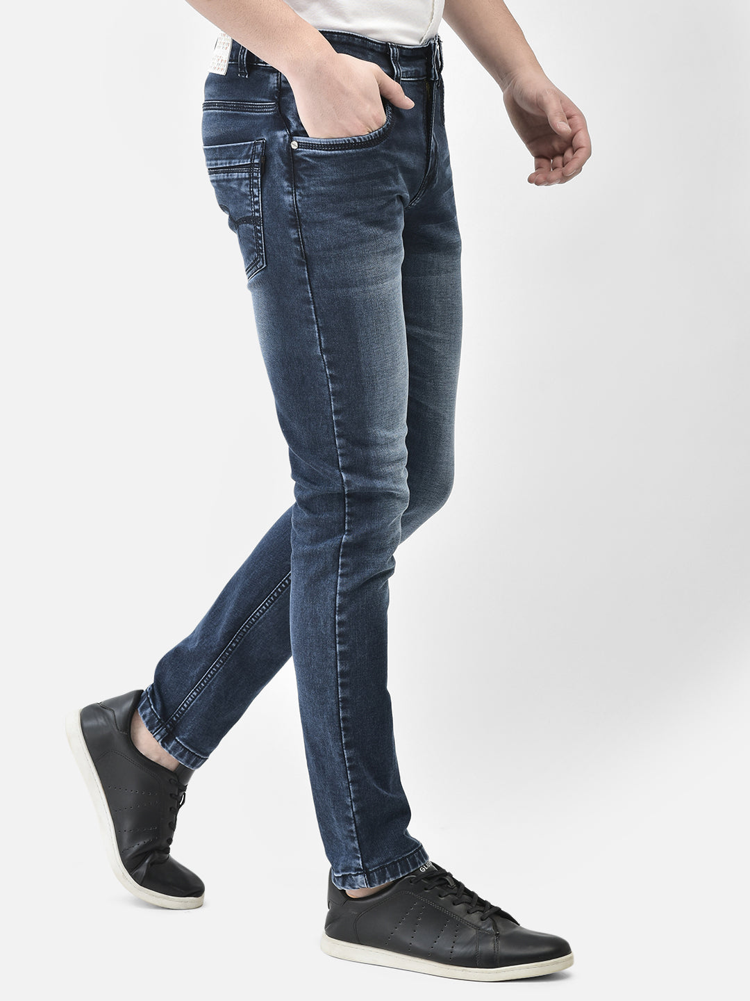 Blue Light Fade Jeans-Men Jeans-Crimsoune Club