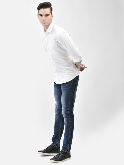 Blue Light Fade Jeans-Men Jeans-Crimsoune Club