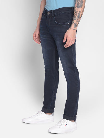 Navy Blue Jeans-Men Jeans-Crimsoune Club