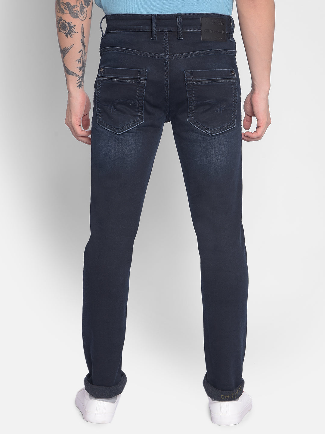 Navy Blue Jeans-Men Jeans-Crimsoune Club
