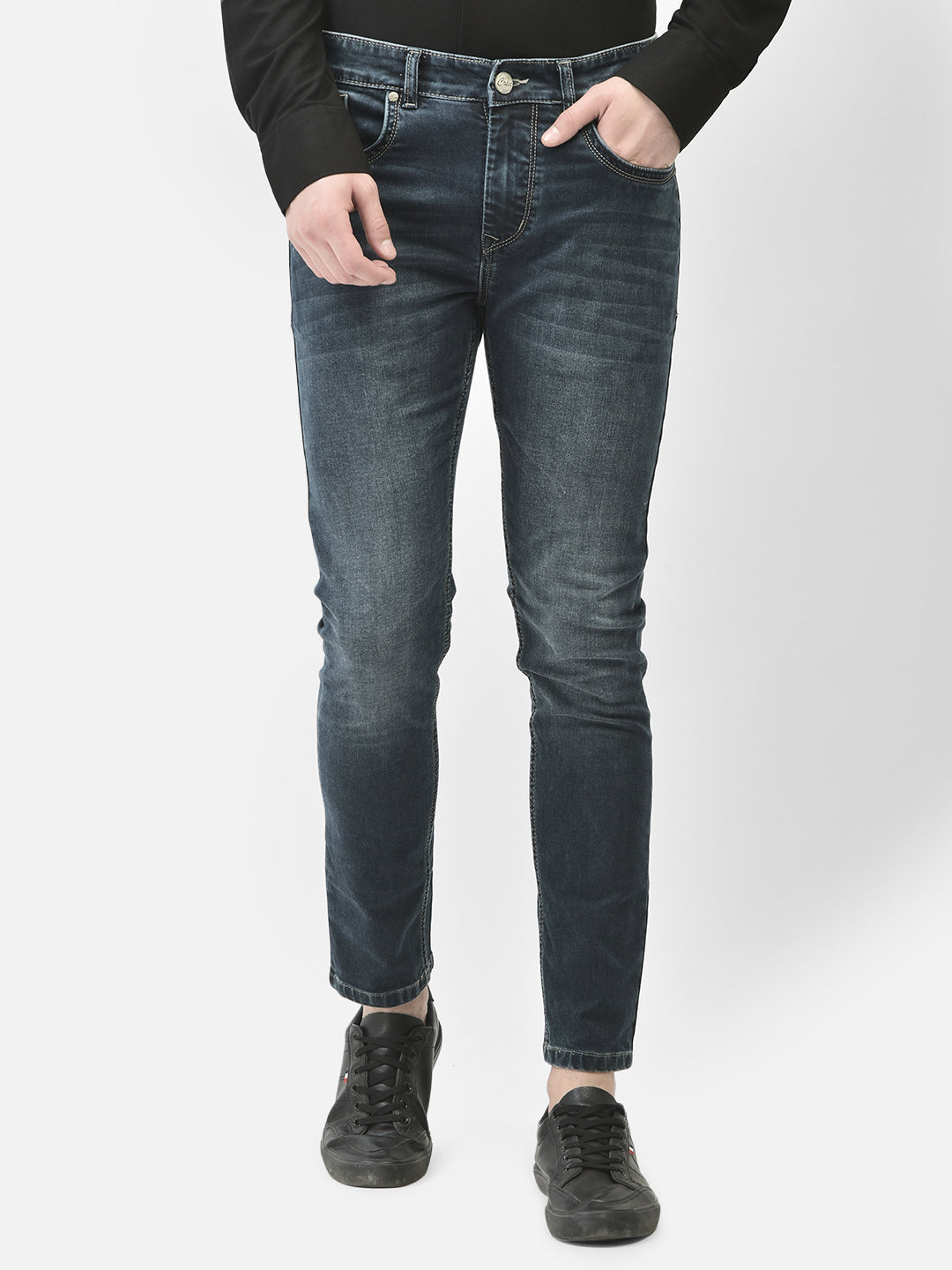 Blue Skinny Jeans-Men Jeans-Crimsoune Club