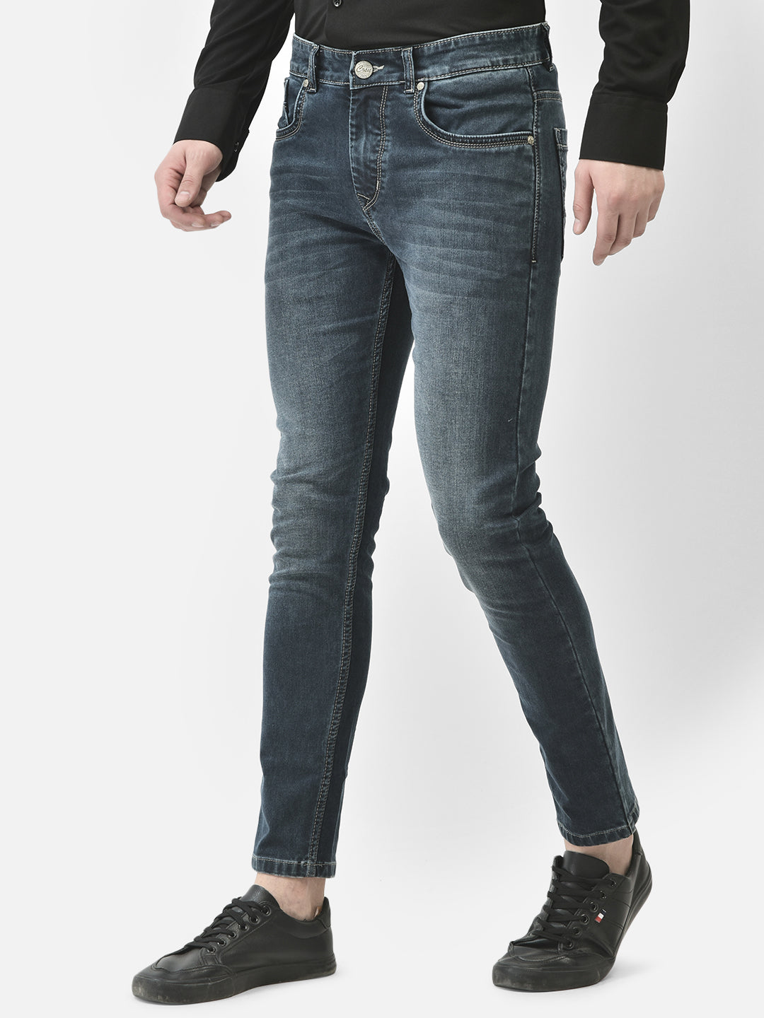 Blue Skinny Jeans-Men Jeans-Crimsoune Club