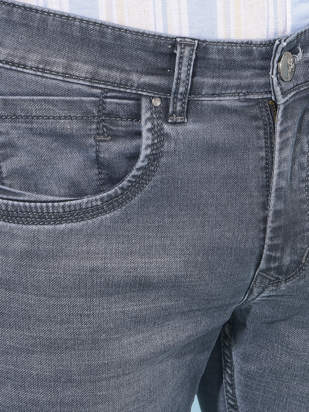 Grey Cotton Jeans-Men Jeans-Crimsoune Club