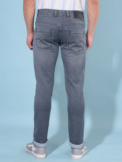 Grey Cotton Jeans-Men Jeans-Crimsoune Club