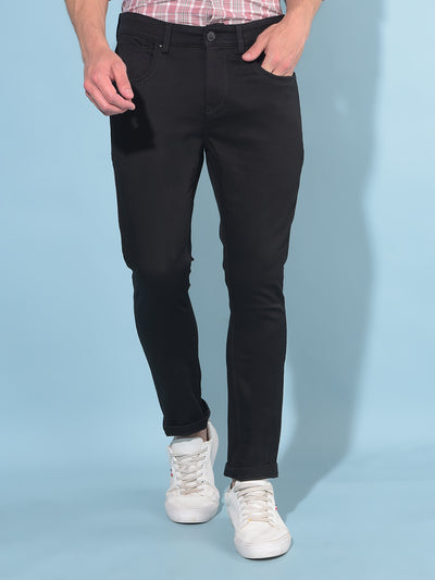 Black Skinny Cotton Jeans-Men Jeans-Crimsoune Club