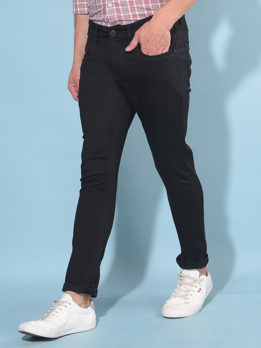 Black Skinny Cotton Jeans-Men Jeans-Crimsoune Club