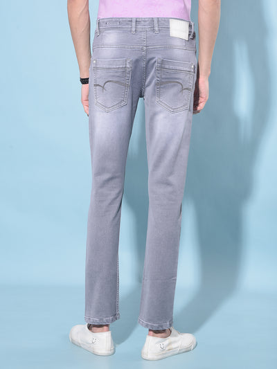 Grey Stretchable Jeans-Men Jeans-Crimsoune Club