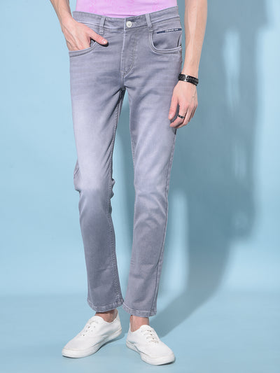 Grey Stretchable Jeans-Men Jeans-Crimsoune Club