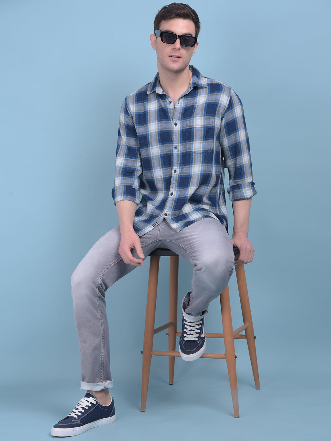 Grey Straight Stretchable Jeans-Men Jeans-Crimsoune Club