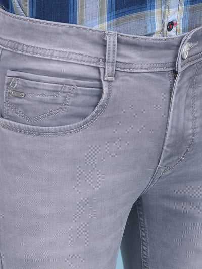 Grey Straight Stretchable Jeans-Men Jeans-Crimsoune Club