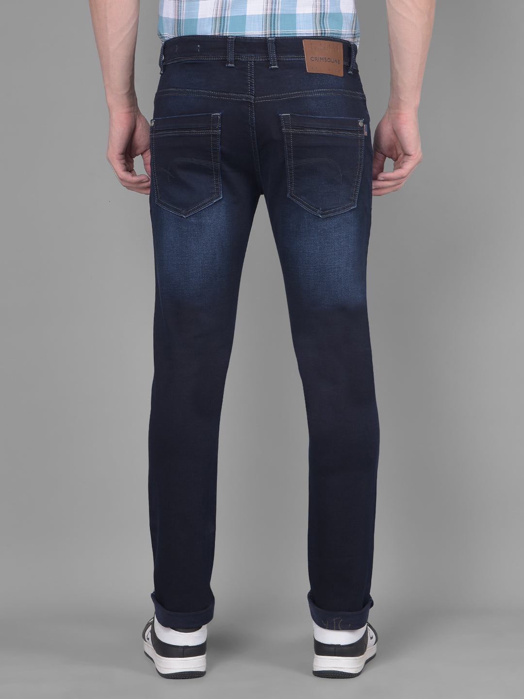 Navy Blue Jeans-Men Jeans-Crimsoune Club