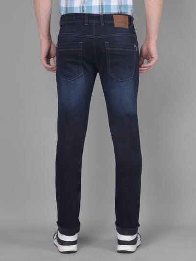 Navy Blue Jeans-Men Jeans-Crimsoune Club