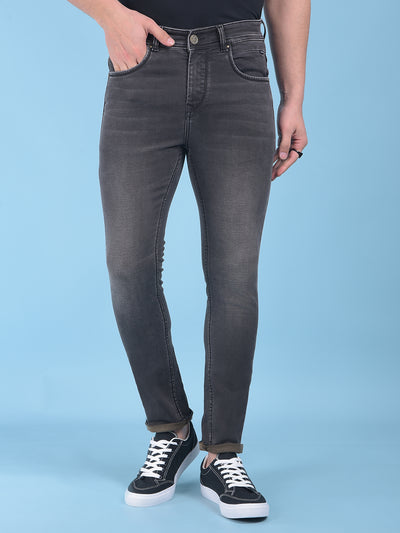 Grey Stretchable Jeans-Men Jeans-Crimsoune Club