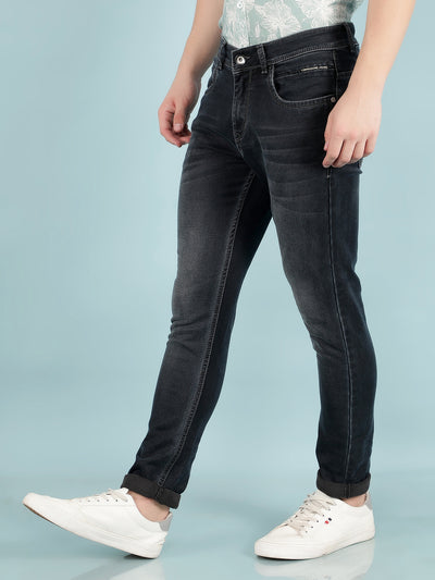 Blue Skinny Cotton Jeans-Men Jeans-Crimsoune Club