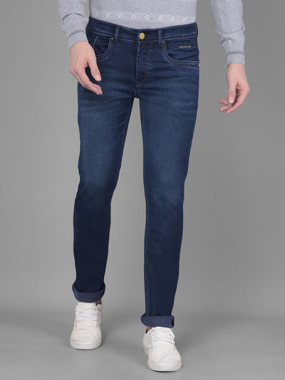 Dark Blue Jeans-Men Jeans-Crimsoune Club