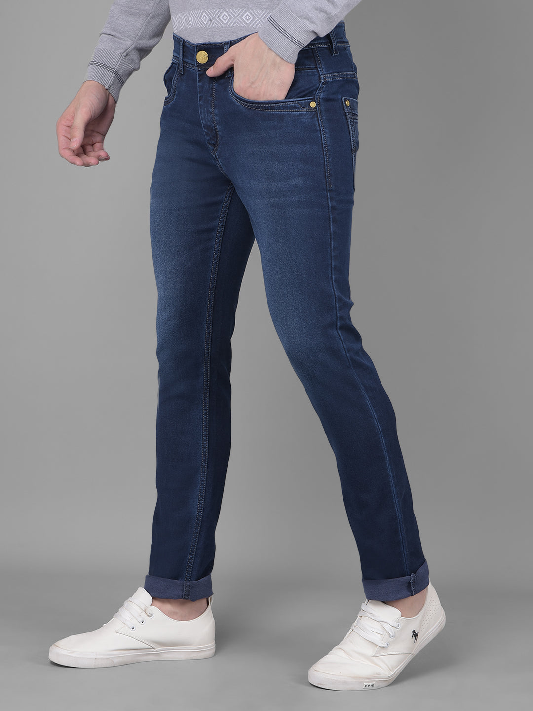 Dark Blue Jeans-Men Jeans-Crimsoune Club