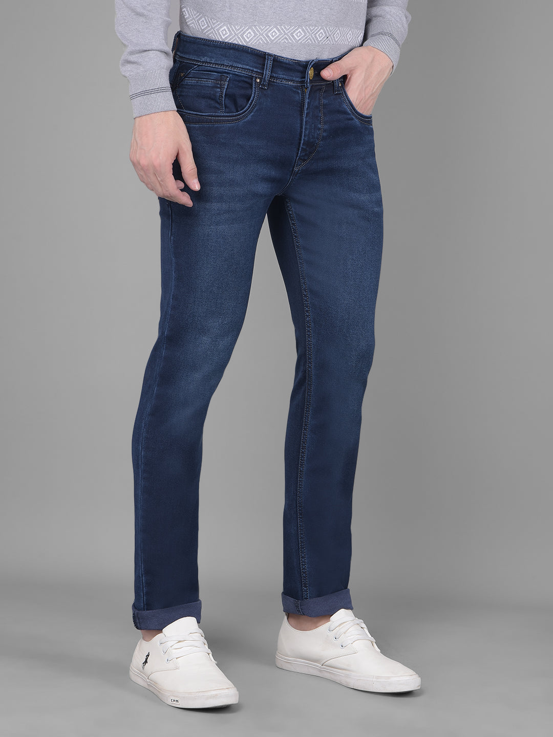 Dark Blue Jeans-Men Jeans-Crimsoune Club