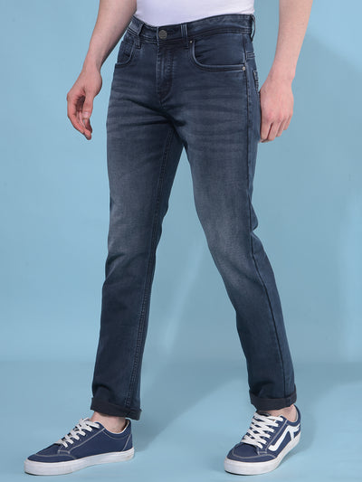 Blue Cotton Jeans-Men Jeans-Crimsoune Club