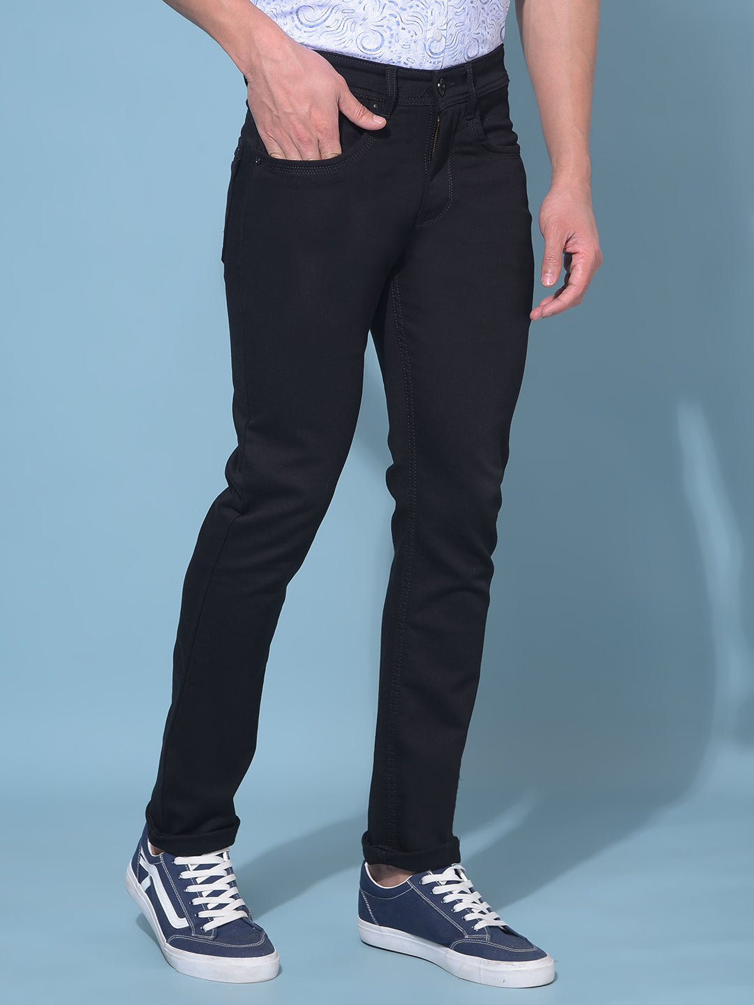 Black Stretchable Jeans-Men Jeans-Crimsoune Club