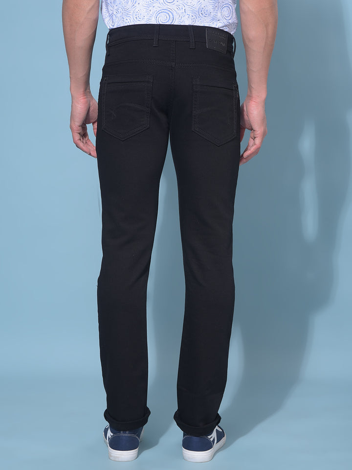 Black Stretchable Jeans-Men Jeans-Crimsoune Club