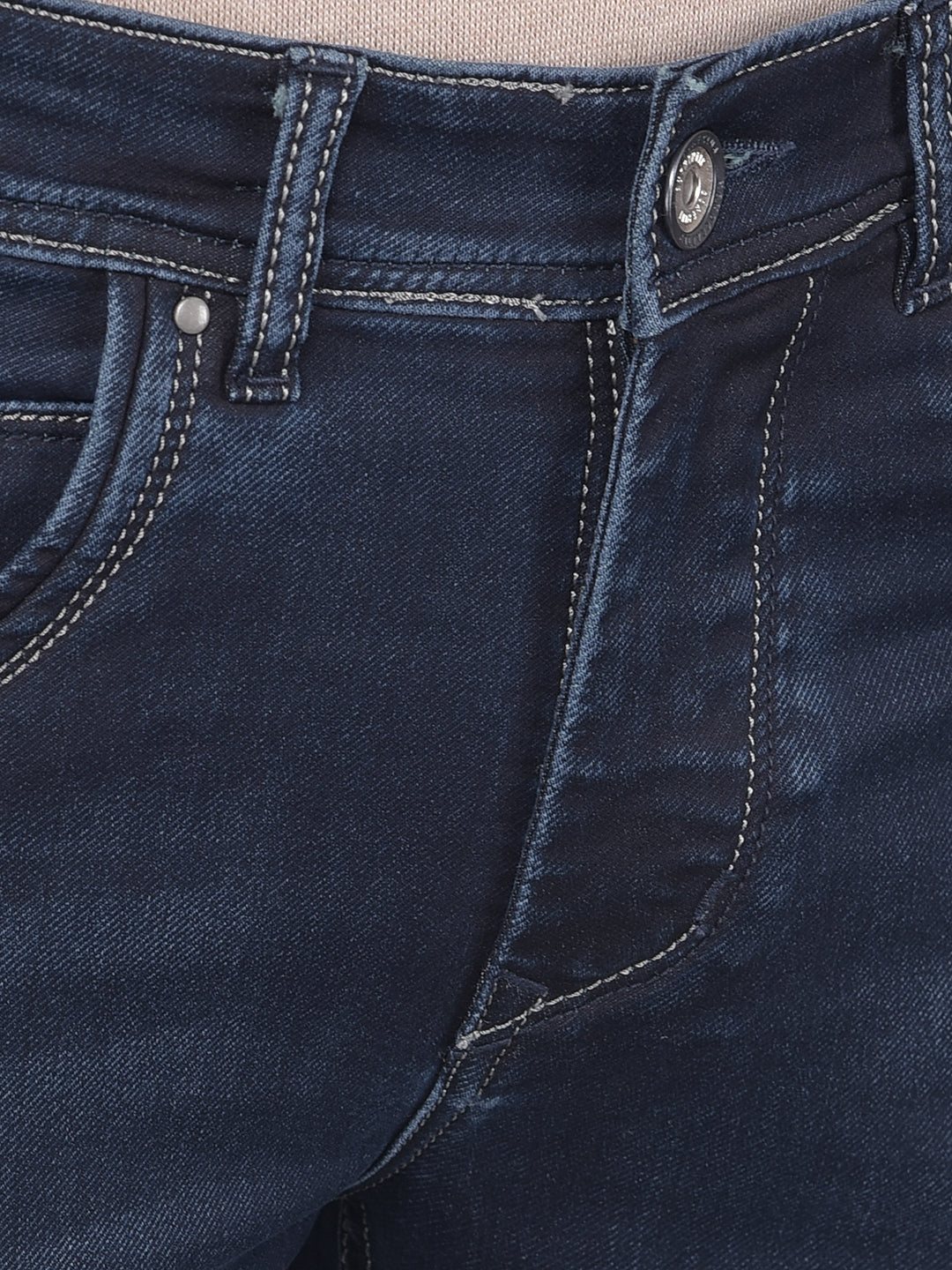 Navy Blue Jeans-Men Jeans-Crimsoune Club