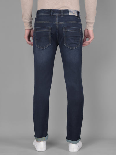 Navy Blue Jeans-Men Jeans-Crimsoune Club