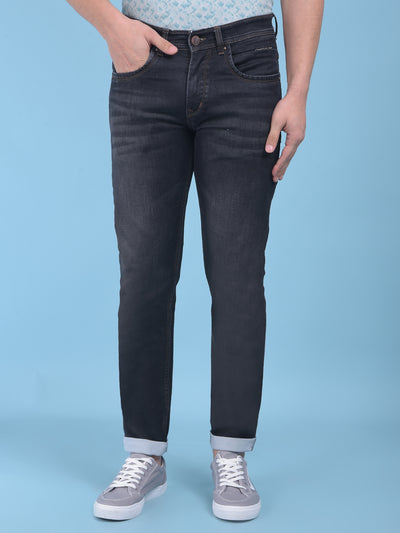 Grey Stretchable Jeans-Men Jeans-Crimsoune Club