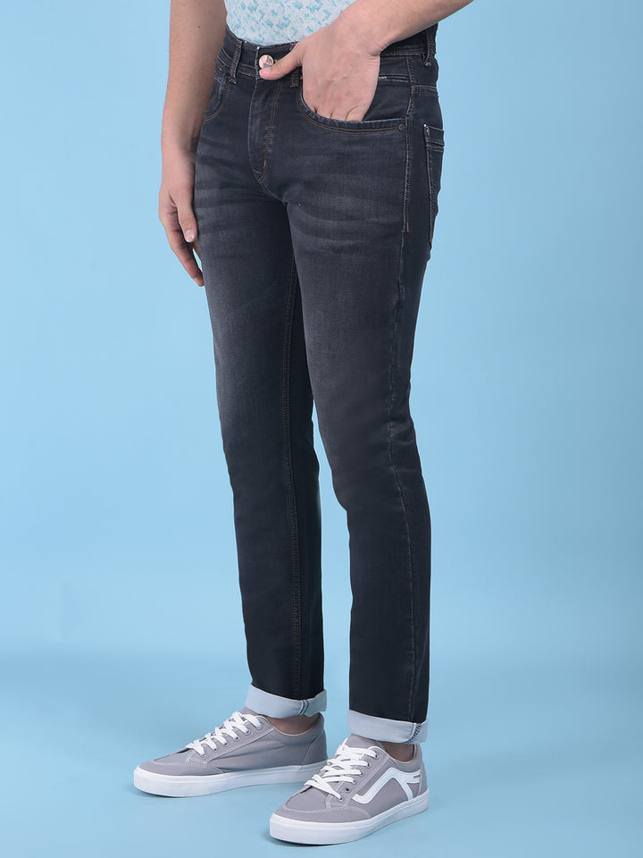 Grey Stretchable Jeans-Men Jeans-Crimsoune Club