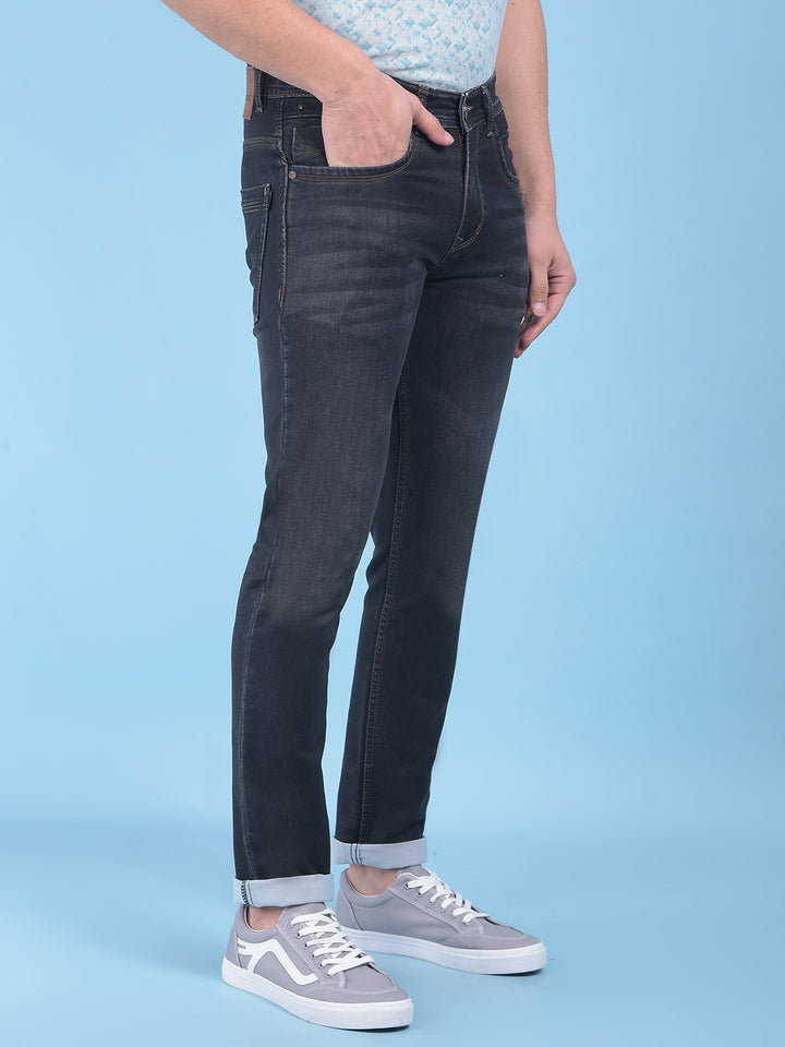 Grey Stretchable Jeans-Men Jeans-Crimsoune Club