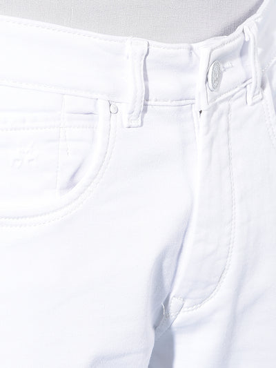 White Stretchable Jeans-Men Jeans-Crimsoune Club