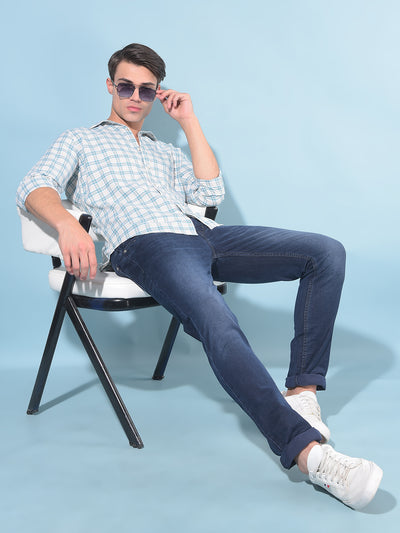 Blue Cotton Jeans-Men Jeans-Crimsoune Club