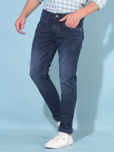 Blue Cotton Jeans-Men Jeans-Crimsoune Club