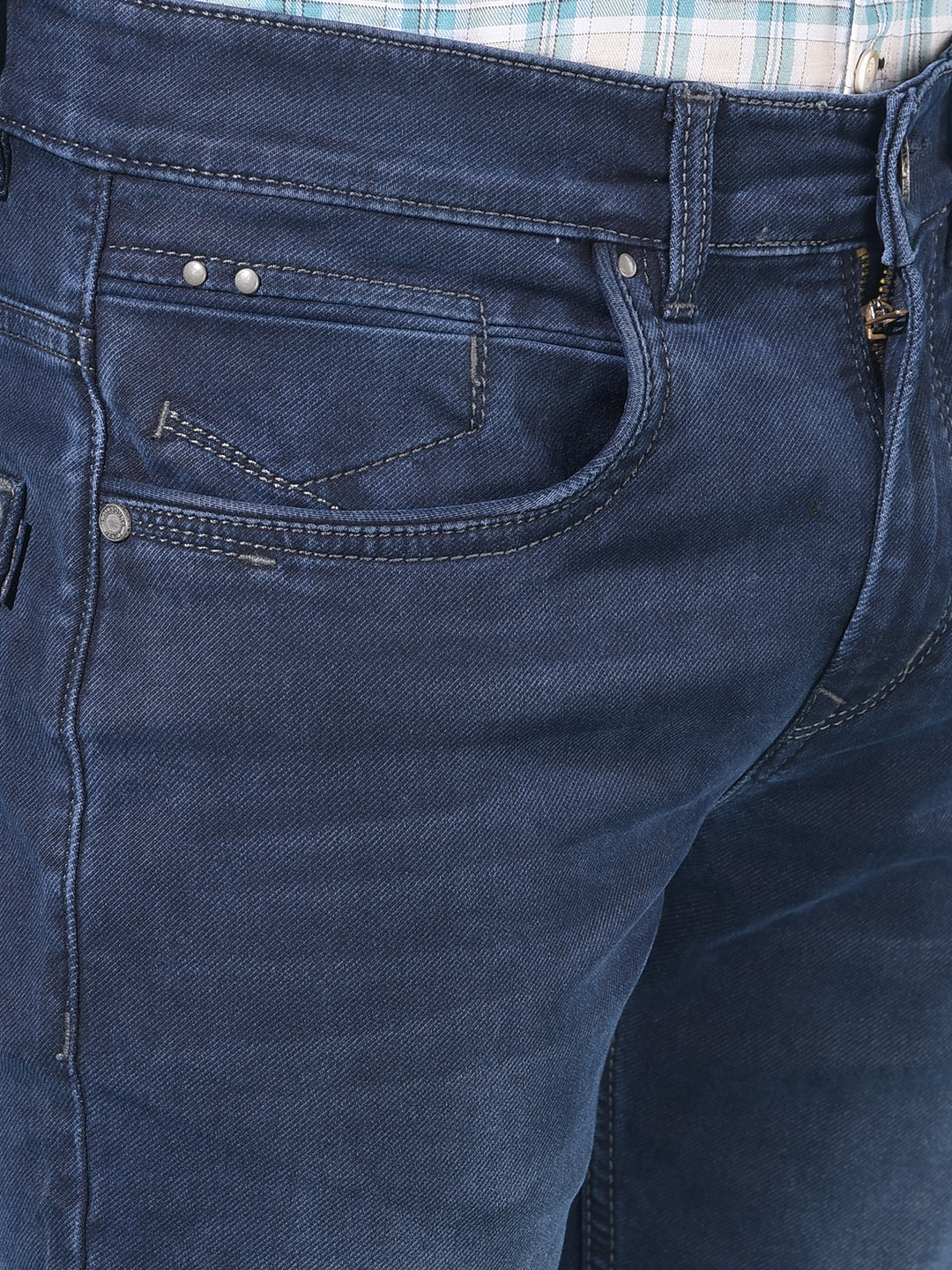 Blue Cotton Jeans-Men Jeans-Crimsoune Club