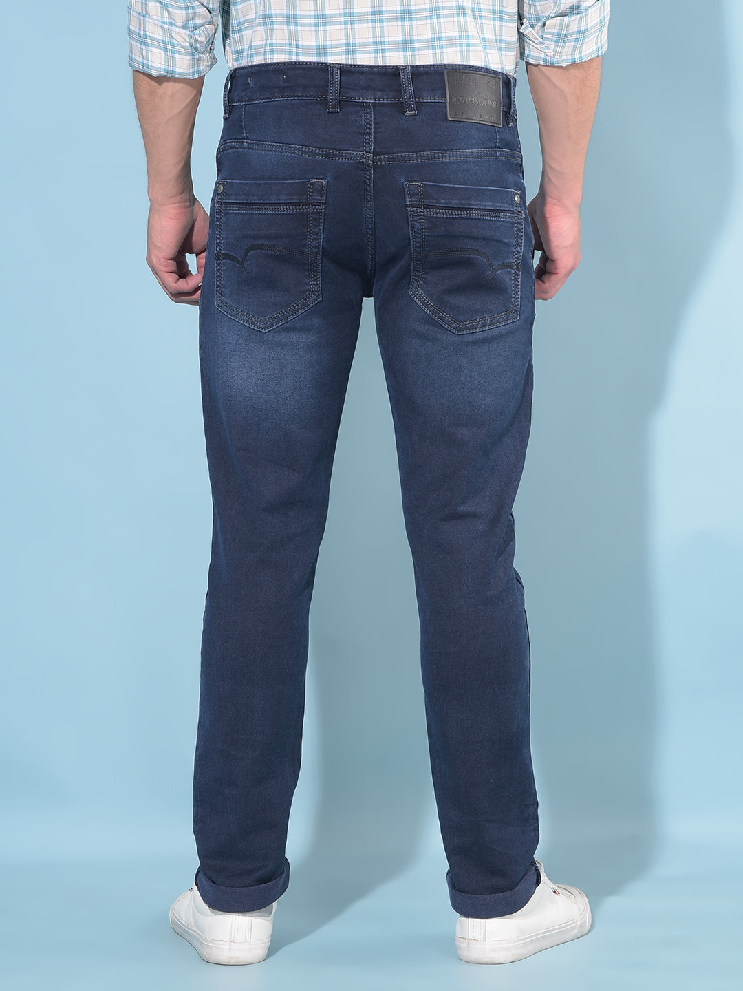 Blue Cotton Jeans-Men Jeans-Crimsoune Club