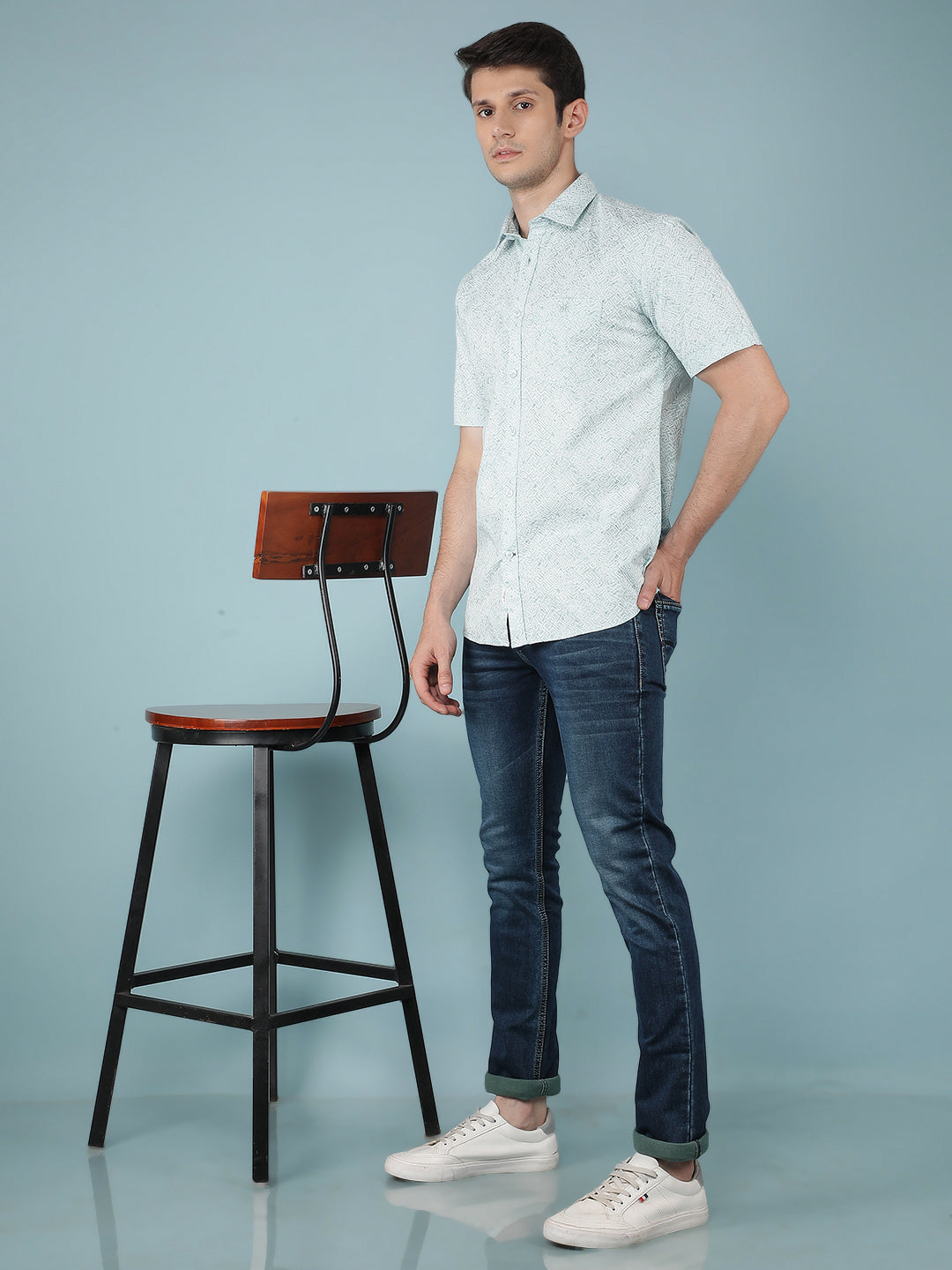 Blue Cotton Jeans-Men Jeans-Crimsoune Club