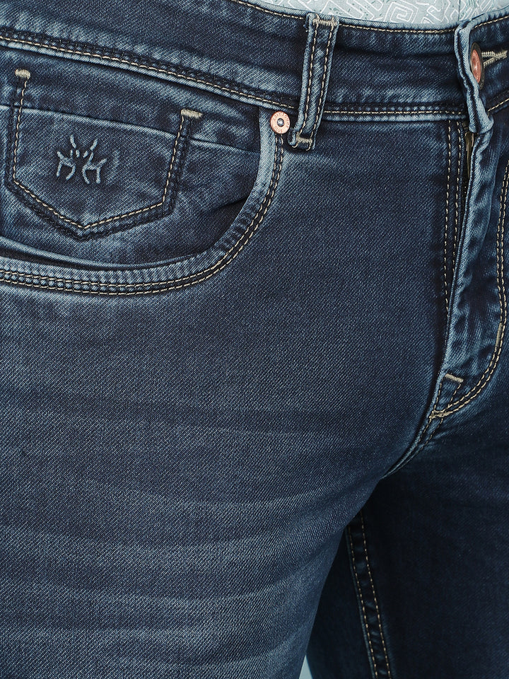 Blue Cotton Jeans-Men Jeans-Crimsoune Club