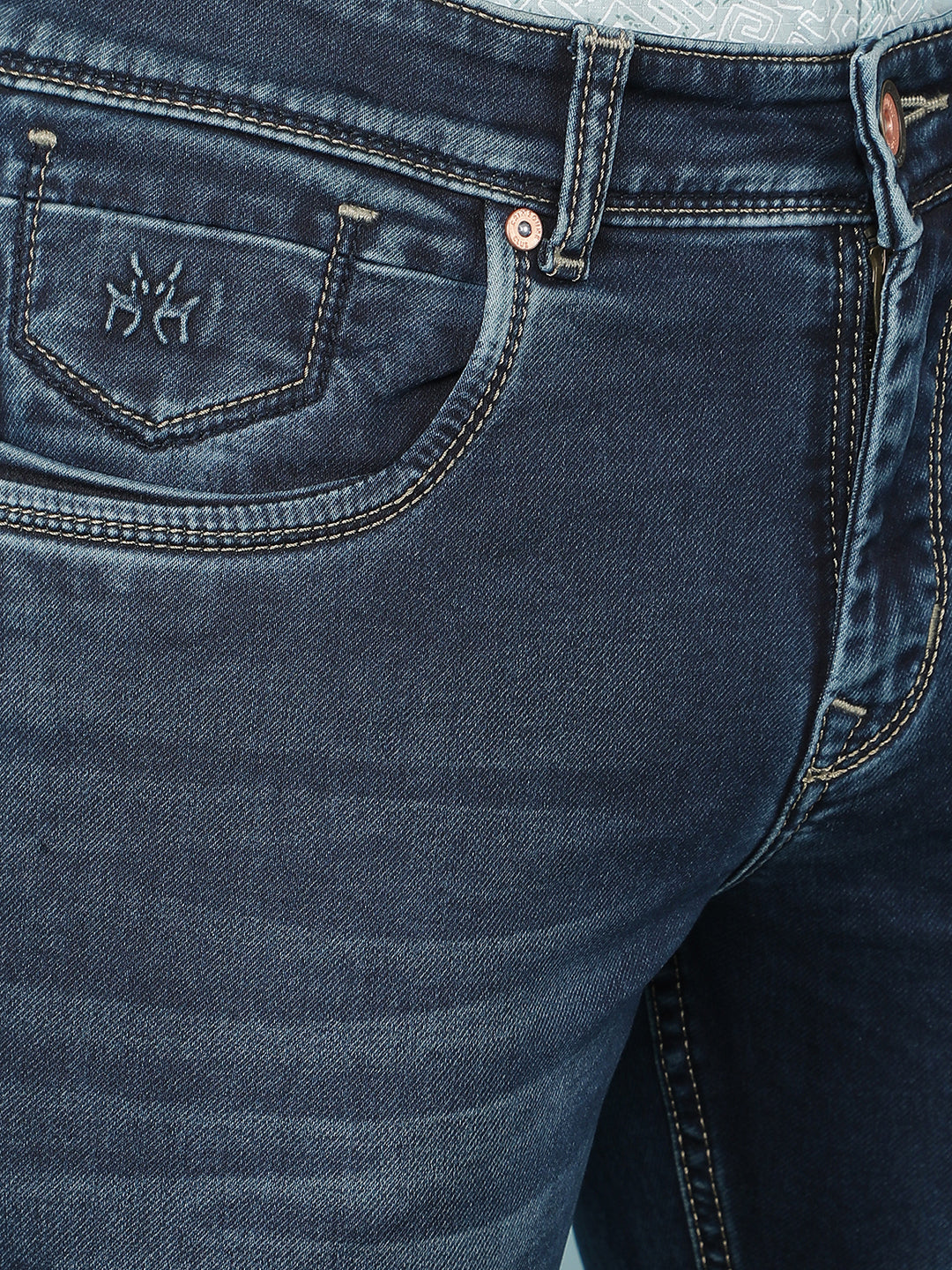 Blue Cotton Jeans-Men Jeans-Crimsoune Club