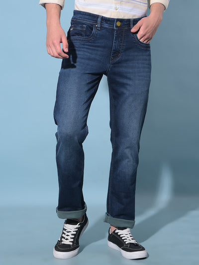 Blue Cotton Jeans-Men Jeans-Crimsoune Club