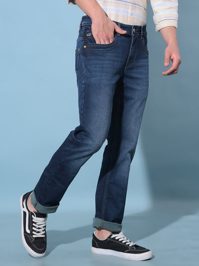 Blue Cotton Jeans-Men Jeans-Crimsoune Club