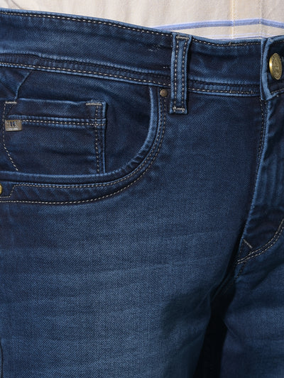 Blue Cotton Jeans-Men Jeans-Crimsoune Club