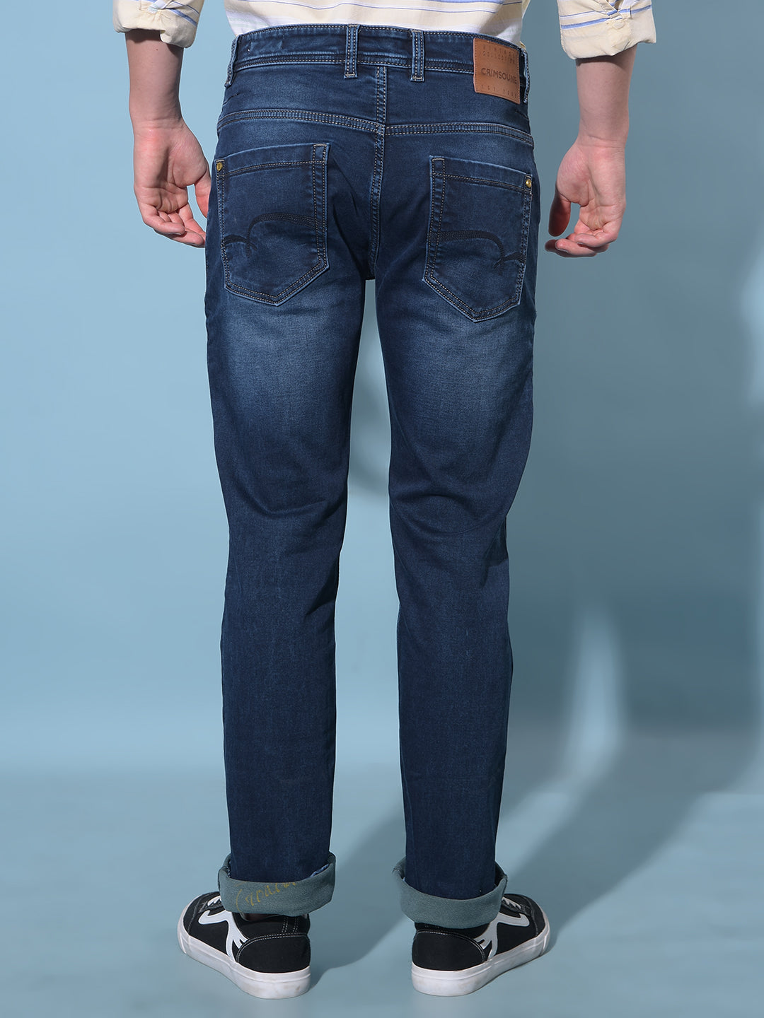 Blue Cotton Jeans-Men Jeans-Crimsoune Club