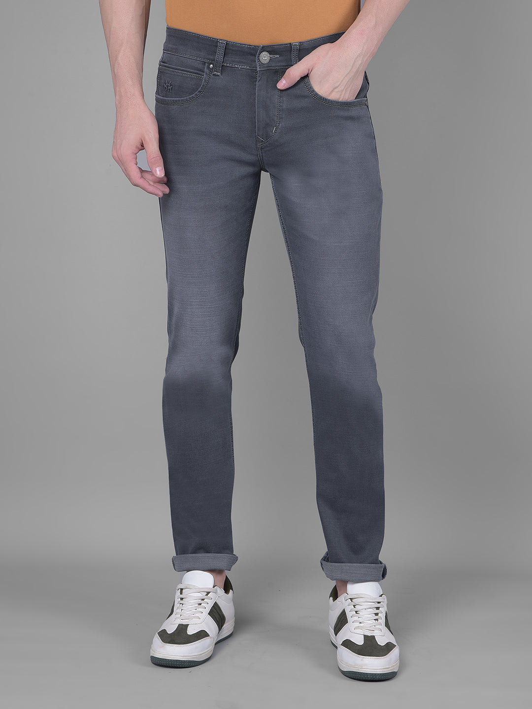 Grey Jeans-Men Jeans-Crimsoune Club