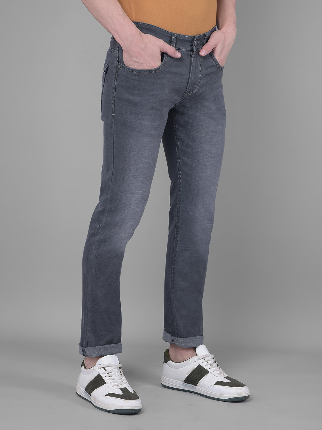 Grey Jeans-Men Jeans-Crimsoune Club