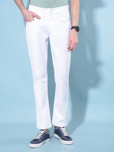 White Stretchable Jeans-Men Jeans-Crimsoune Club