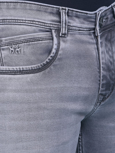 Grey Stretchable Jeans-Men Jeans-Crimsoune Club