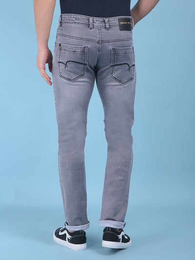 Grey Stretchable Jeans-Men Jeans-Crimsoune Club