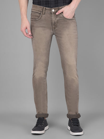 Brown Jeans-Men Jeans-Crimsoune Club