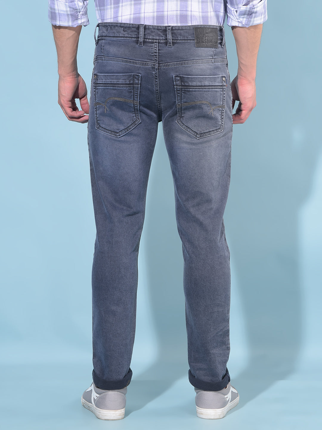 Grey Cotton Jeans-Men Jeans-Crimsoune Club